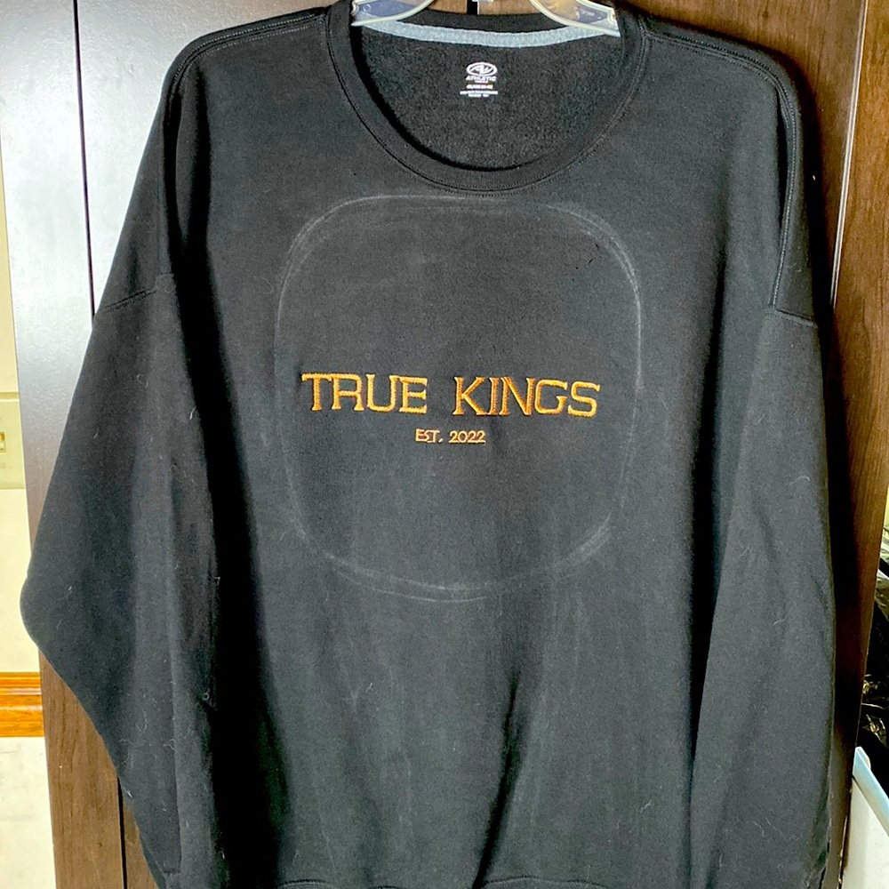 Black sweatshirt long sleeve embroidered True Kings est 2022 4XL Lightly worn